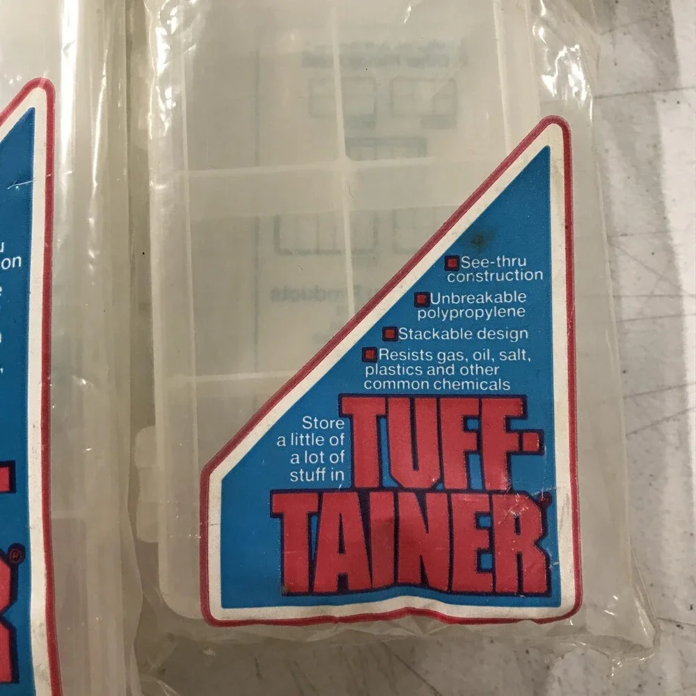 Lot Of 3 Vintage Flambeau Tuff-Tainer Utility Box Clear Plastic Tackle Storage